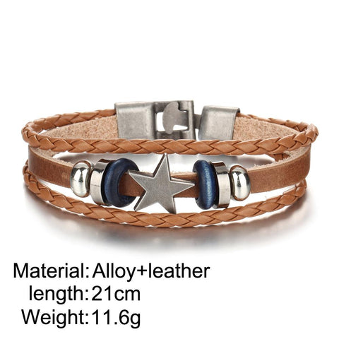 Geometrical Leather Wristband