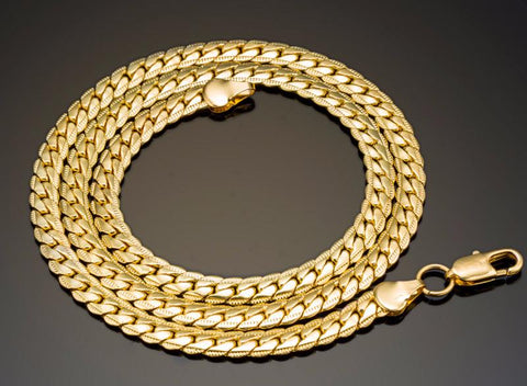4-8mm Wide Gold-Color Long Chain Necklace For Men