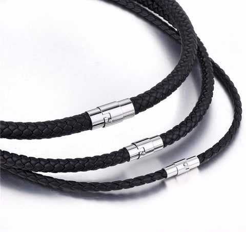 Thin Black Braided Cord Rope Bracelet