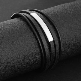 Bracelets & Bangles Stainless Steel Leather Bracelet For Men