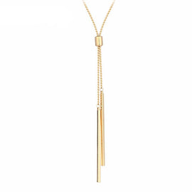 Gold Metal Collier Long Pendant Necklace